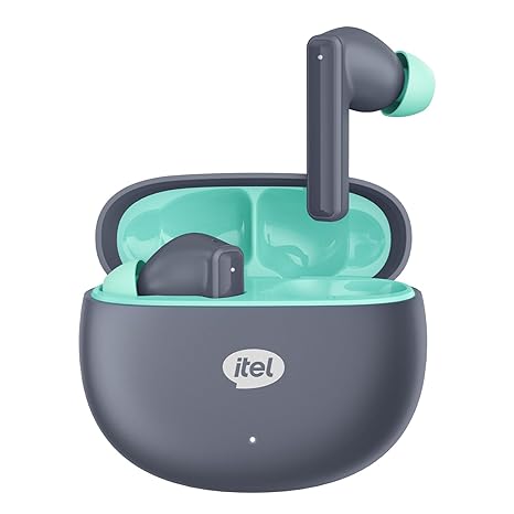 itel Rhythm with 360° Deep Bass, 10mm Dynamic Driver, AI ENC for Clear Calls, 30H Playtime, Fast Charging, BT V5.3, IPX5 Water Resistance (Grey)